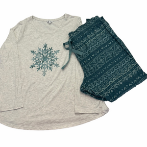 Reitmans Plus Size Woman Lady 3X Snowflake Matching Pyjamas Set 100% Cotton